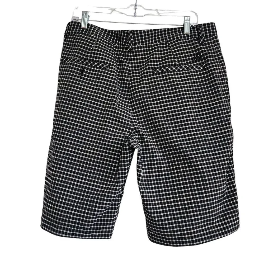 Adidas black & gray plaid shorts